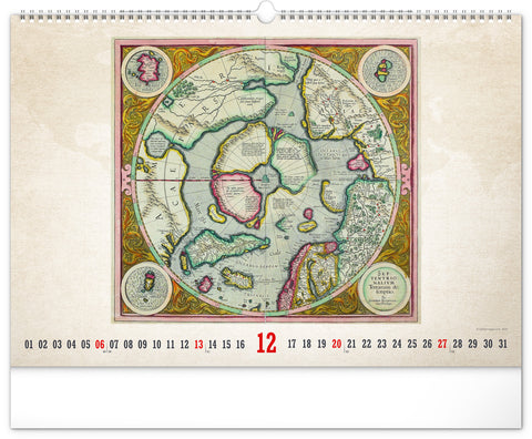 Wall calendar Antique maps 2026, 48 x 33 cm