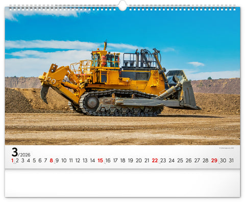 Wall calendar Heavy Machines 2026, 48 x 33 cm