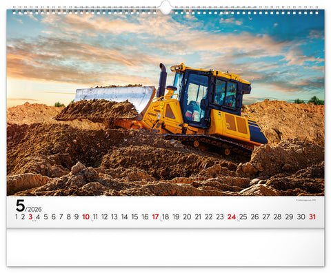 Wall calendar Heavy Machines 2026, 48 x 33 cm