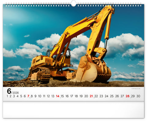 Wall calendar Heavy Machines 2026, 48 x 33 cm
