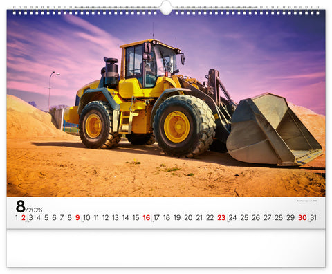 Wall calendar Heavy Machines 2026, 48 x 33 cm