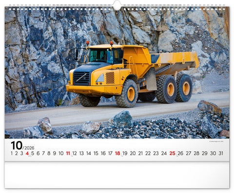 Wall calendar Heavy Machines 2026, 48 x 33 cm