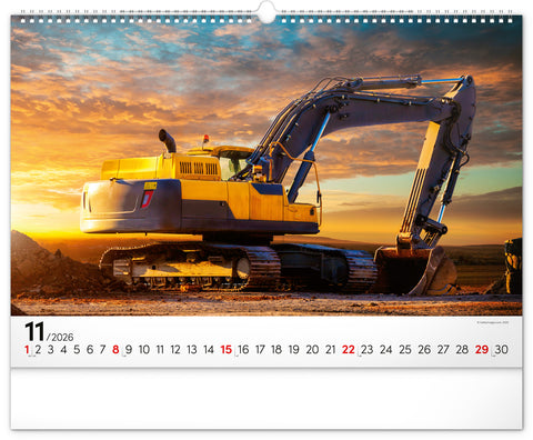 Wall calendar Heavy Machines 2026, 48 x 33 cm