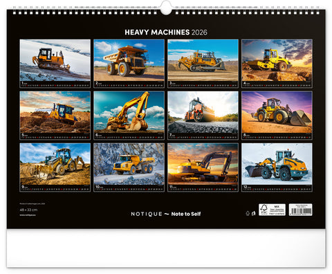 Wall calendar Heavy Machines 2026, 48 x 33 cm