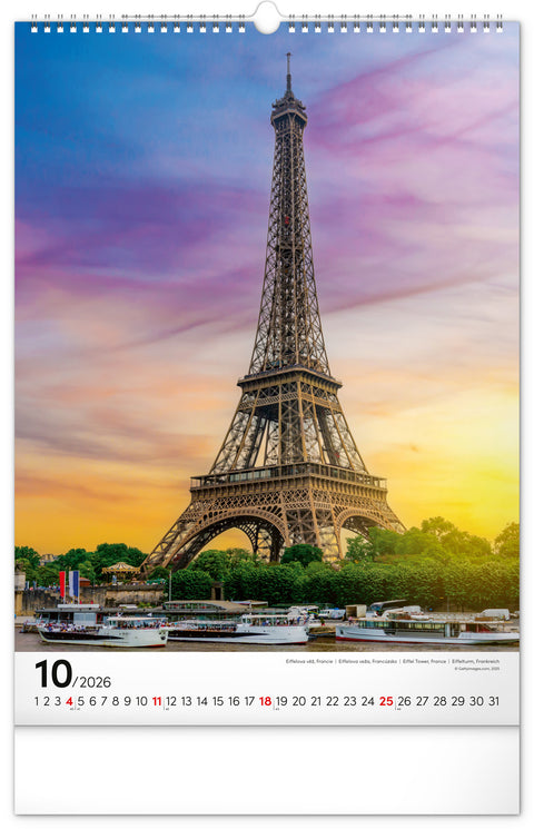 Wall calendar All around the World 2026, 33 x 46 cm