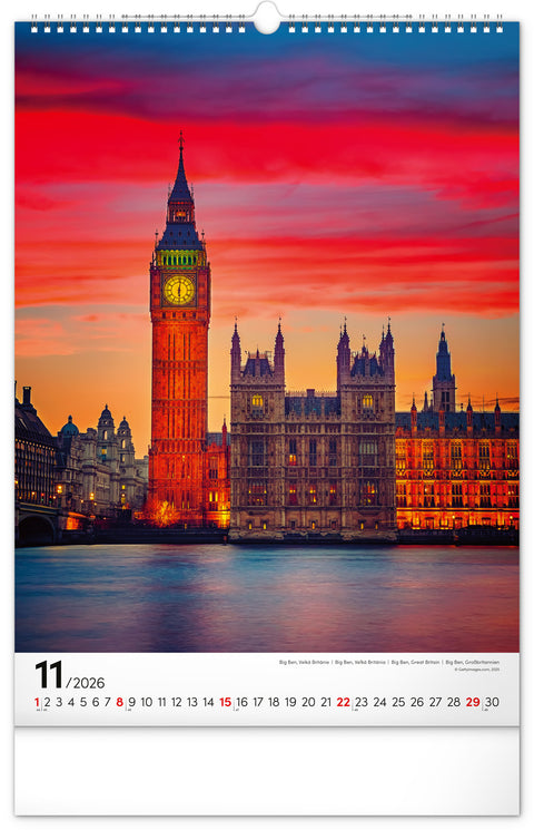Wall calendar All around the World 2026, 33 x 46 cm