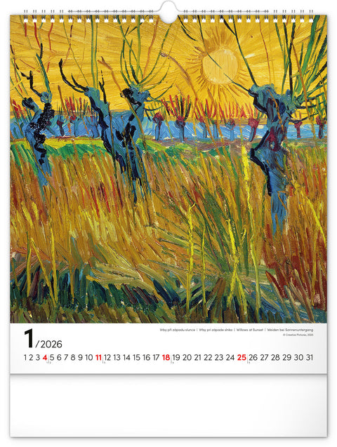 Wall calendar Vincent van Gogh 2026, 30 x 34 cm