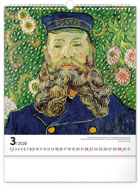 Wall calendar Vincent van Gogh 2026, 30 x 34 cm