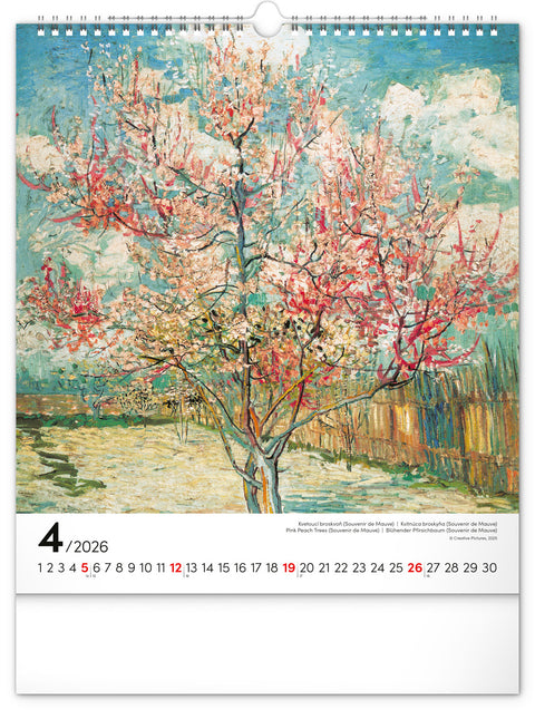 Wall calendar Vincent van Gogh 2026, 30 x 34 cm