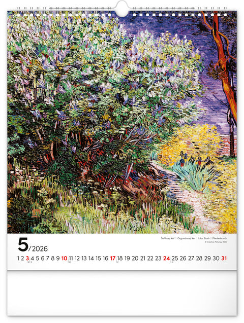 Wall calendar Vincent van Gogh 2026, 30 x 34 cm