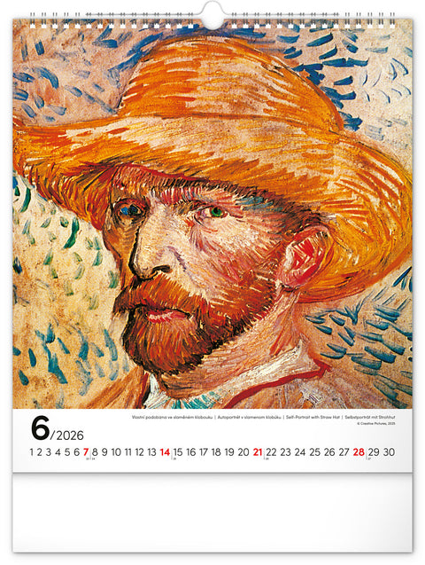 Wall calendar Vincent van Gogh 2026, 30 x 34 cm