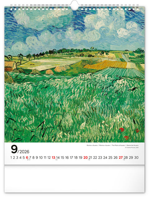 Wall calendar Vincent van Gogh 2026, 30 x 34 cm