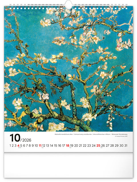 Wall calendar Vincent van Gogh 2026, 30 x 34 cm