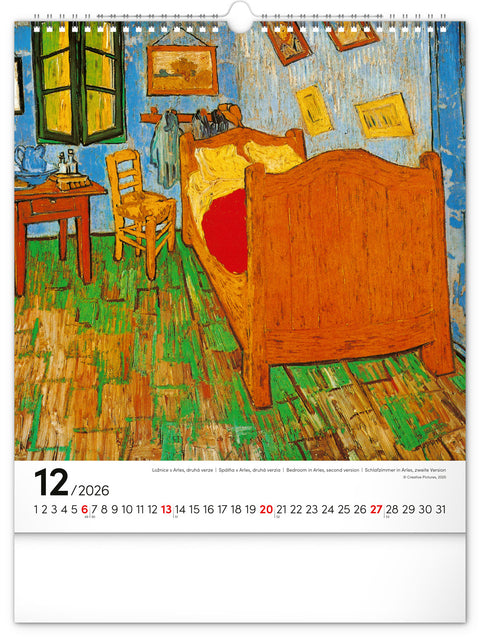 Wall calendar Vincent van Gogh 2026, 30 x 34 cm