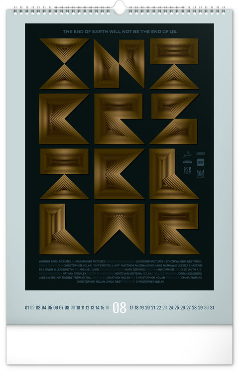 Wall calendar Alternative Movie Posters 2026, 33 x 46 cm