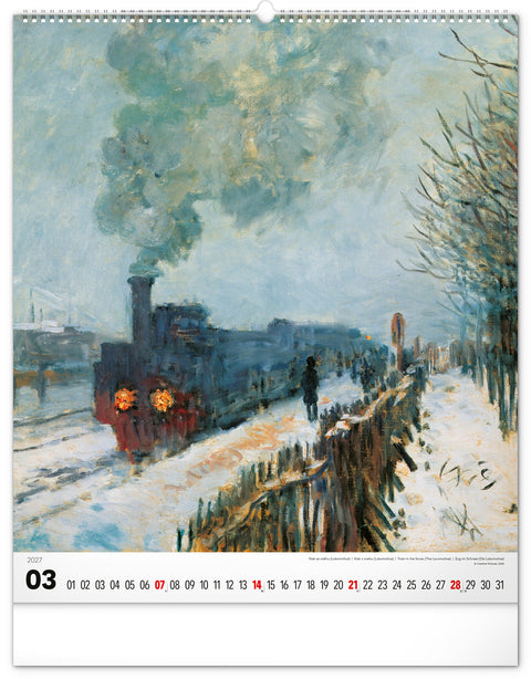 Wall calendar Claude Monet 2027, 48 x 56 cm