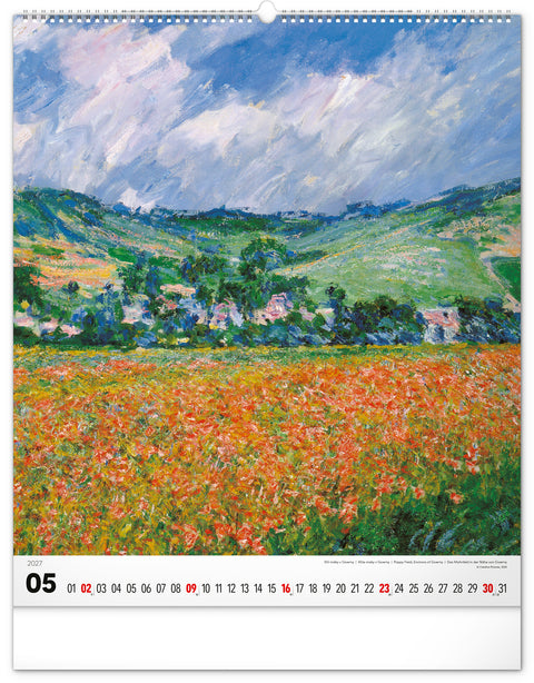 Wall calendar Claude Monet 2027, 48 x 56 cm