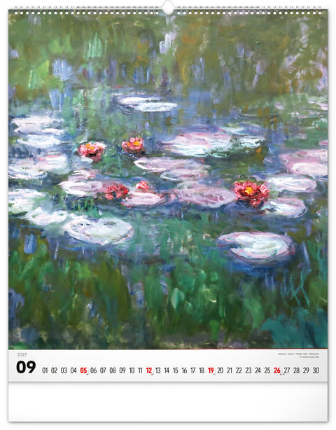 Wall calendar Claude Monet 2027, 48 x 56 cm