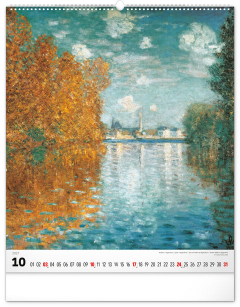 Wall calendar Claude Monet 2027, 48 x 56 cm