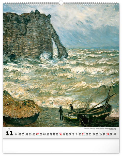 Wall calendar Claude Monet 2027, 48 x 56 cm