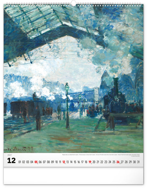 Wall calendar Claude Monet 2027, 48 x 56 cm