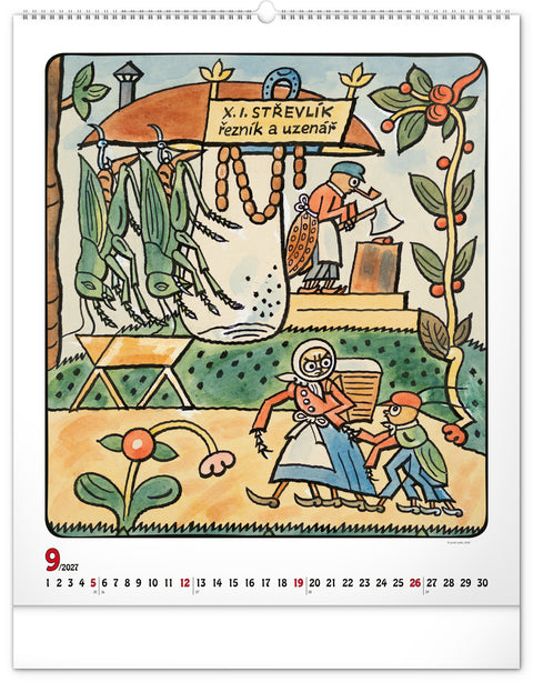Wall calendar Josef Lada 2027, 48 x 56 cm