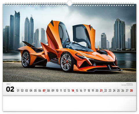 Wall calendar Cars 2027, 48 x 33 cm