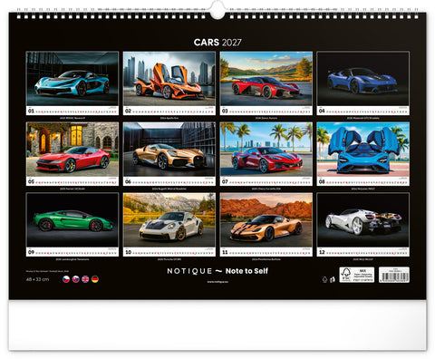 Wall calendar Cars 2027, 48 x 33 cm