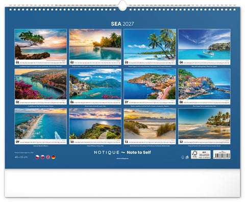 Wall calendar Sea 2027, 48 x 33 cm