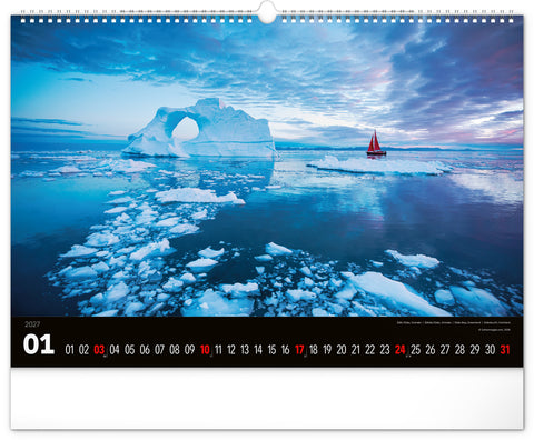 Wall calendar Landscapes 2027, 48 x 33 cm