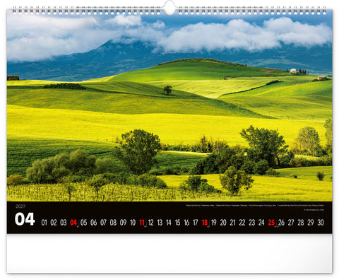 Wall calendar Landscapes 2027, 48 x 33 cm