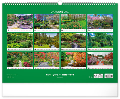 Wall calendar Gardens 2027, 48 x 33 cm