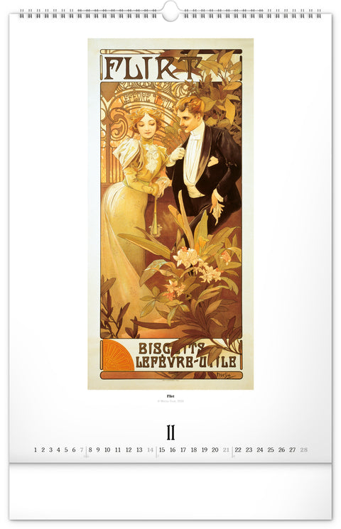 Wall calendar Alphonse Mucha 2027, 33 x 46 cm
