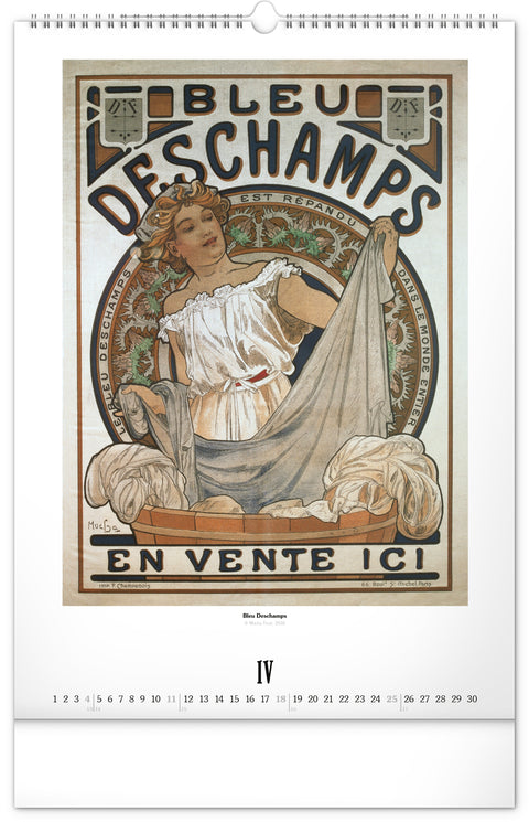 Wall calendar Alphonse Mucha 2027, 33 x 46 cm