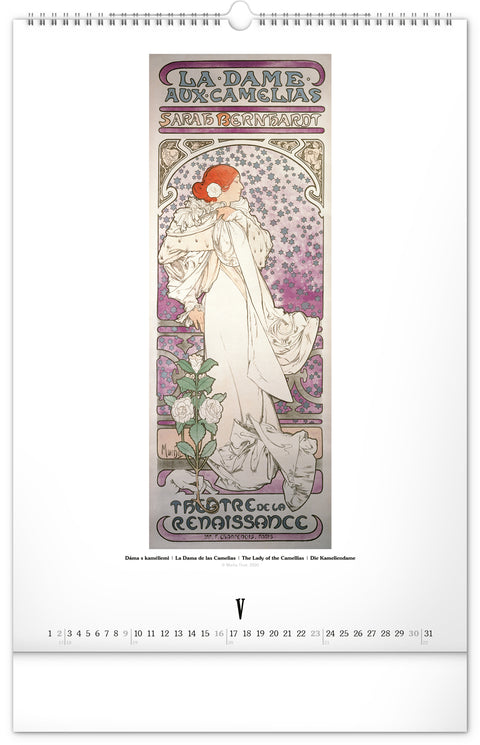 Wall calendar Alphonse Mucha 2027, 33 x 46 cm
