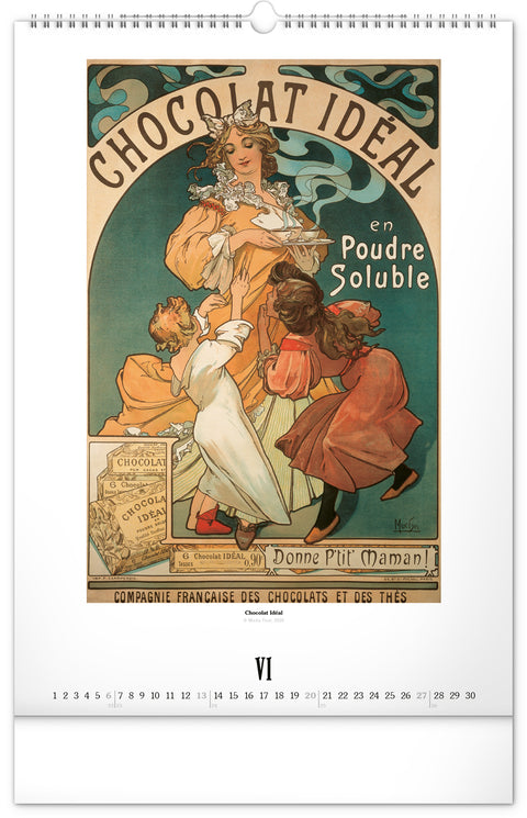 Wall calendar Alphonse Mucha 2027, 33 x 46 cm
