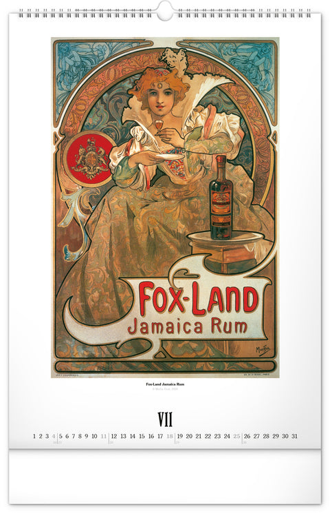 Wall calendar Alphonse Mucha 2027, 33 x 46 cm