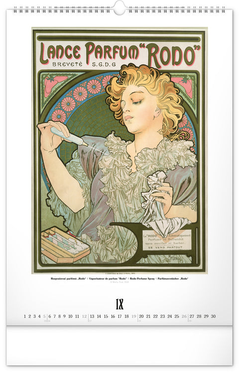 Wall calendar Alphonse Mucha 2027, 33 x 46 cm