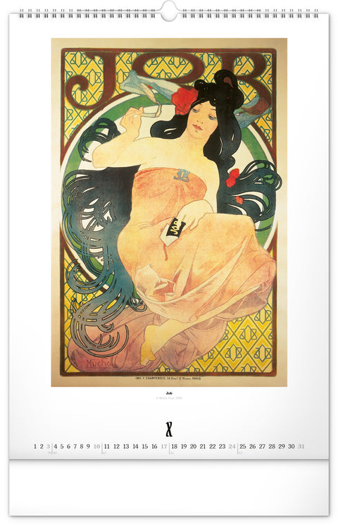 Wall calendar Alphonse Mucha 2027, 33 x 46 cm