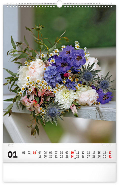 Wall calendar Bouquets 2027, 33 x 46 cm