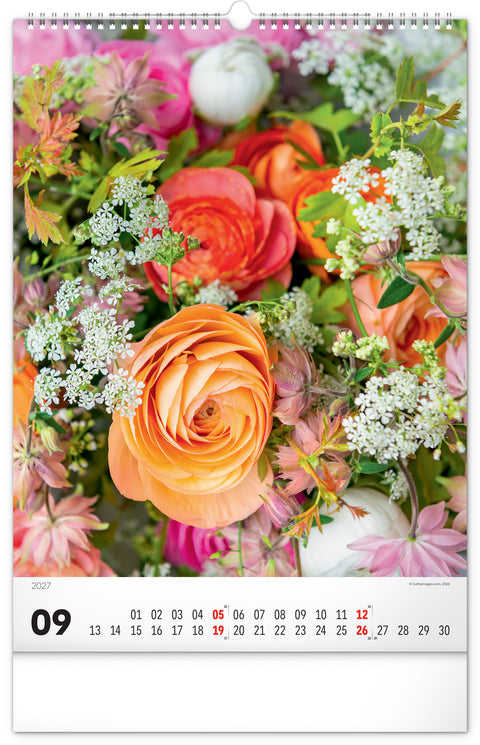 Wall calendar Bouquets 2027, 33 x 46 cm
