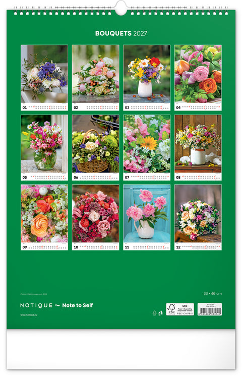 Wall calendar Bouquets 2027, 33 x 46 cm