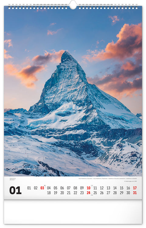 Wall calendar Mountains 2027, 33 x 46 cm