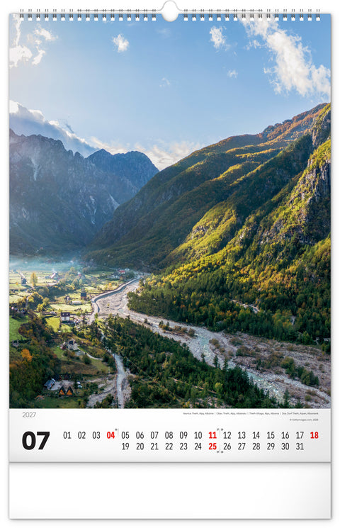 Wall calendar Mountains 2027, 33 x 46 cm