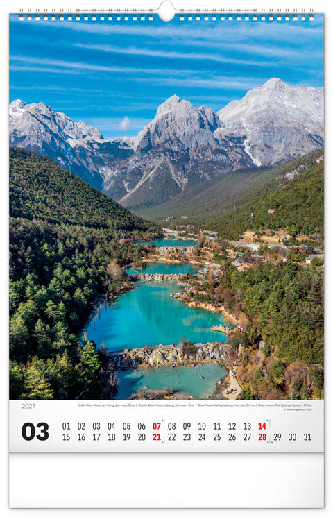 Wall calendar Aqua 2027, 33 x 46 cm