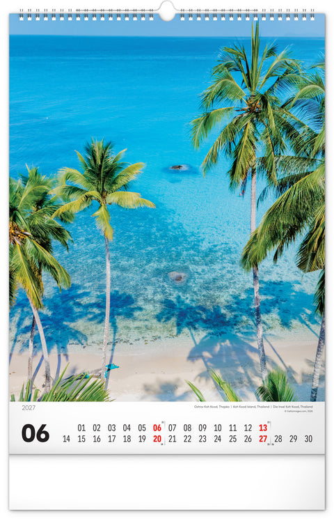 Wall calendar Aqua 2027, 33 x 46 cm