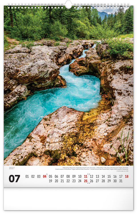 Wall calendar Aqua 2027, 33 x 46 cm