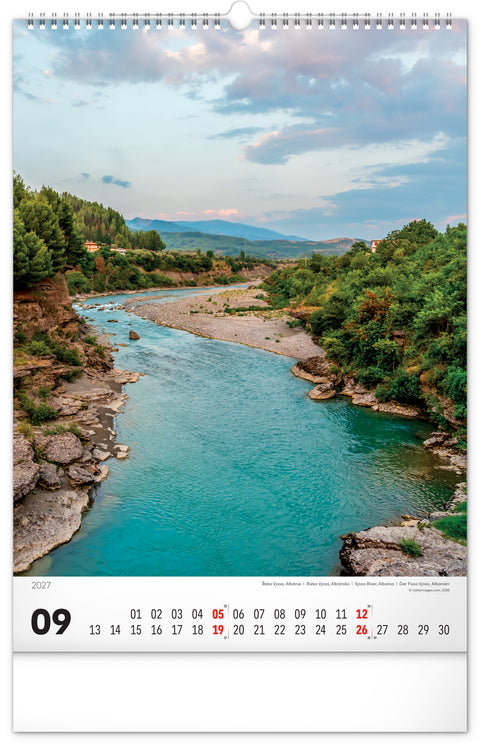 Wall calendar Aqua 2027, 33 x 46 cm