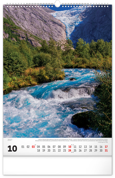 Wall calendar Aqua 2027, 33 x 46 cm