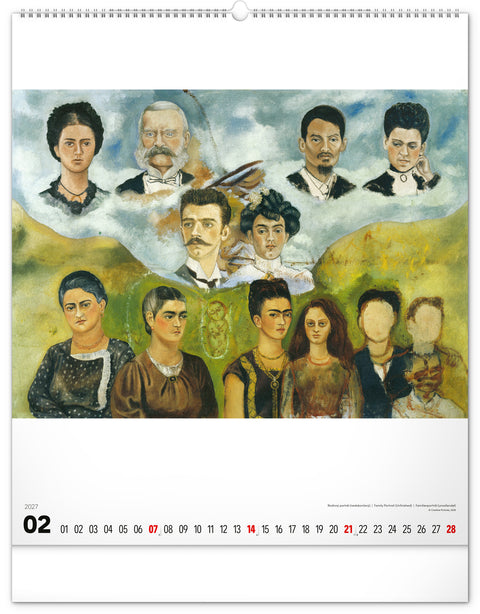 Wall calendar Frida Kahlo 2027, 48 x 56 cm